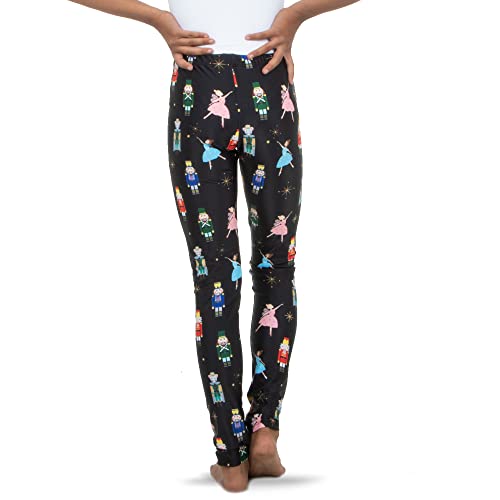 Alexandra Collection Youth Kid Girls Christmas Holiday Nutcracker Ballet Activewear Workout Leggings Black2