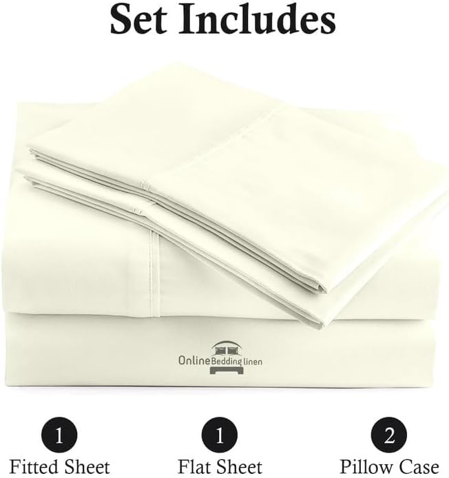 Miniatura 6 de Juego de sábanas California Queen  4 piezas, algodón egipcio de 800 hilos, sábanas de algodón de 60 x 84 pulgadas, sábanas de algodón de calidad de
