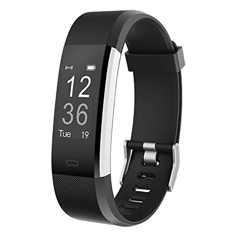 Delvfire Pulse Fitness Tracker with Heart Rate Monitor, Sports Mode, Step Counter, Waterproof, 7-Day Battery, Pedometer, Calorie Counter, Sleep Monitor for Kids, Women and Men iPhone Android (Black) Cover