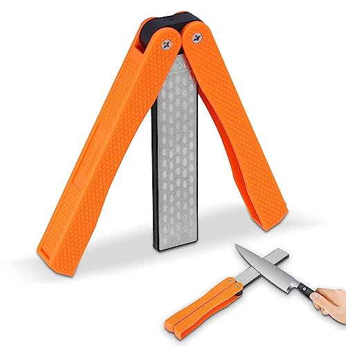 Agatige Double Sided Sharpening Stone, Portable Whetstone Knife Sharpener Anti?slip Diamond for Sharpening Kitchen Knives, Scissors, Chopper(#2)