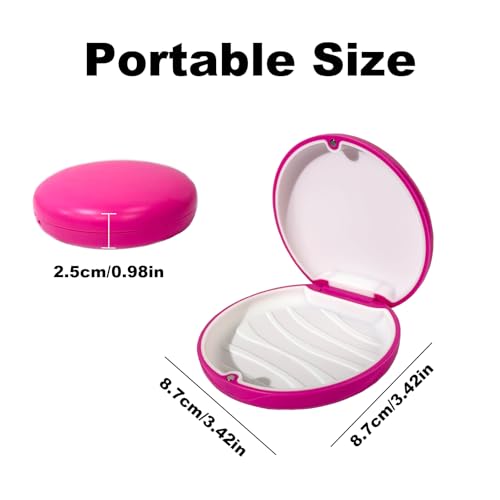 Maoerdental 2PCS Retainer Case Compatible with Invisalign,Cute Slim Aligner Case,Customized Magnetic Closure Orthodontic Retainer Cases (2 Pack Pink + White Silicone) — view 2