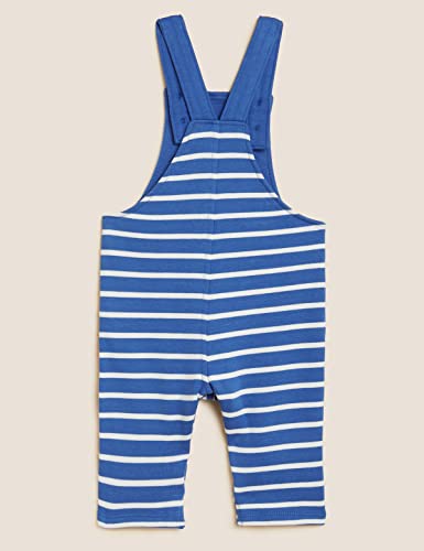 Image of Marks & Spencer Cotton Rich Dinosaur Dungarees (0-3 Yrs)