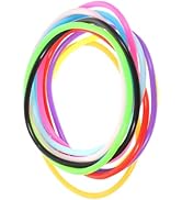 Kichvoe 10pcs Jelly Bracelets Silicone Jelly Wristbands Colorful Gummy Bracelets 80s Hair Ties fo...