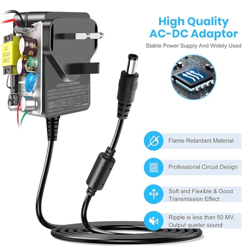 30W Charger for Echo Show 8, 10, 15, 21, Echo 3rd 4th Gen, Plus 2nd Gen Power Adapter Cable with UK Plug Wire. - Image 4