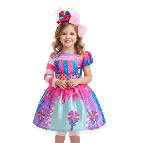 Vestido infantil para fiesta con diadema 4T-10 miniatura 3