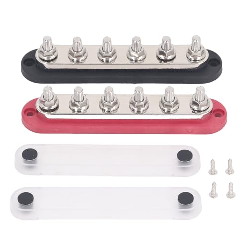 Barra de Bus M8 300A, Placas de Latón, Terminales de Acero Inoxidable, Bloque de Distribución de Energía para Automóviles, Barcos, 2 uds.