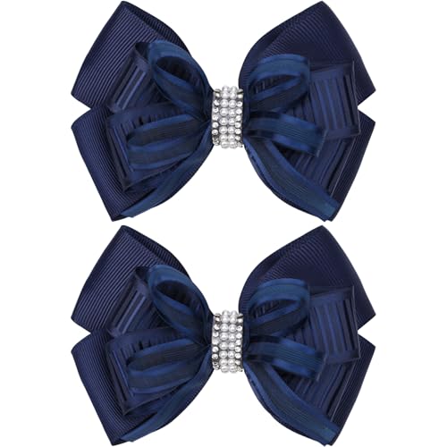 Pinzas con moños delicados para cabello 4.5 pulgadas set de 2 miniatura 1