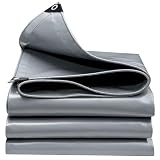 Telo di copertura grigio 1x1,5m 1,6x2m 2x3m 3x4m 4x5m Telo di copertura impermeabile con occhielli, telo in PVC resistente per tetto di patio, campeggio, piscina, barca, personalizzabile(1x1m)