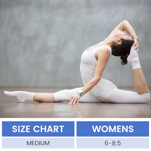 Image of Liitrsh 12 Pairs Pilates Socks with Grips for Women Non Slip Yoga Crew Socks for Dance, Barre, Hospital, Workout