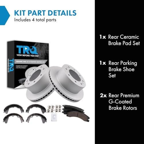 Image of TRQ Rear Brake Pad & Rotor Kit Compatible with 2013-2017 Chevrolet 2011-2019 GMC