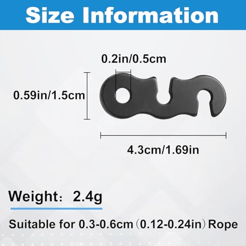 Image of SATINIOR 20 Pieces Guyline Tensioner Aluminum Alloy Tent Cord Paracord Tensioner Guy Line Rope Adjusters Cord Tighteners for Outdoor Tent Camping Hiking Accessories