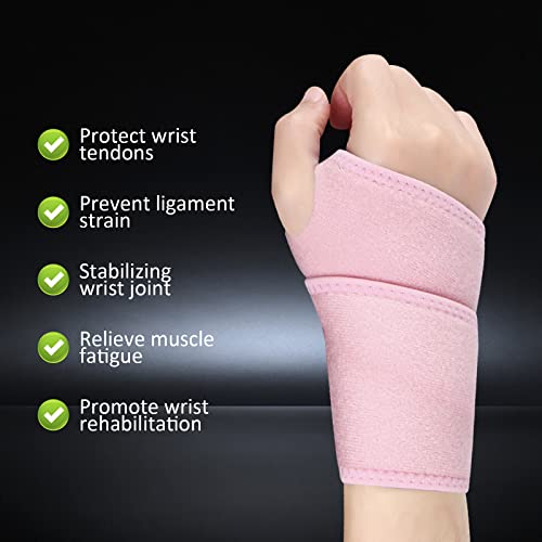 Wrist Support Brace for Women and Men Compression Adjustable Wrist Brace 1 Pack Carpal Tunnel Support for Weight Lifting, Tendinitis, Arthritis,for Right and Left Hands (Pink) - Image 5