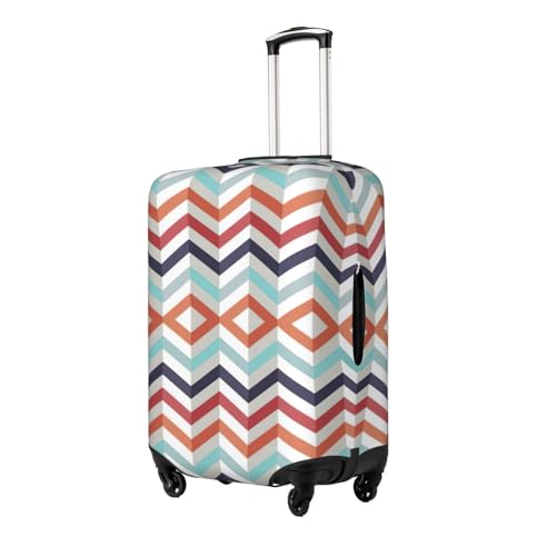 Zig Zag Lines Print Luggage Suitcase Cover Protector Luggage Washable Covers With Concealed Zipper2