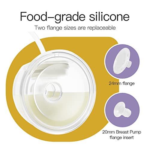 Phanpy Wearable Breast Pump Milk Collector Cup, New Cup Parts, Original Phanpy Breast Pump Replacement Accessories, 24 mm Flange and 20mm Insert Included, 15 oz / 420 ml, 2 Piece - Image 3