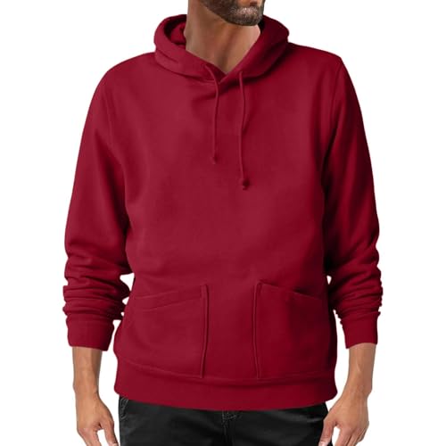 Mens Hoodies Pullover,Lightweight Fleece Long Sleeve Hooded Sweatshirt Y2K Fashion Hoodie with Pockets Fall clothes2