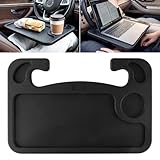 JUSTTOP Car Steering Wheel Desk for Laptop,Multipurpose Travel Car Accessories, Car Seat Stand Trays for Eating, Steering Wheel Overhead Table Console(Black)