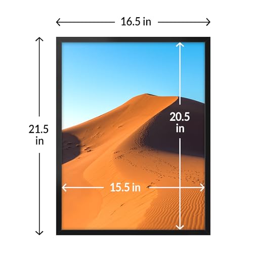 LaVie Home 16x21 Picture Frame for Wall Display, 16x21 Black Picture Frame with HD Plexiglas, 16 x 21 Poster Frame 1 Pack, Display Frame for Vertical or Horizontal, Classic Collection