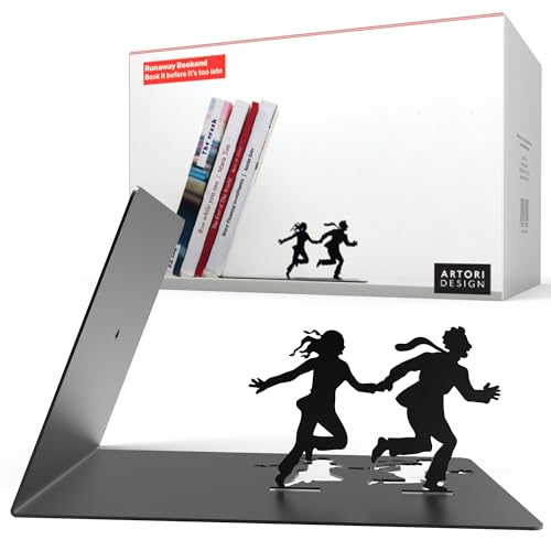Artori Design Book Ends to Hold Books Heavy Duty - Hidden Metal Bookends for Shelves Desk or...
