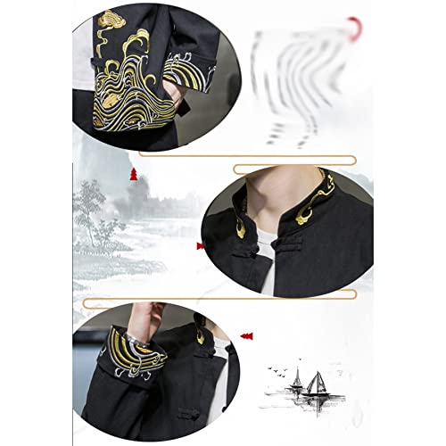 Chinese Style Hanfu Coat Tang Suit Large Size Men's Kung Fu Tai Chi Uniform Top Jacket Festival Clothes2