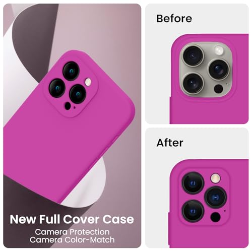Image of FireNova Designed for iPhone 16 Pro Max Case, Silicone Upgraded [Camera Protection] Phone Case, Soft Anti-Scratch Microfiber Lining Inside, 2024, Dark Fuchsia