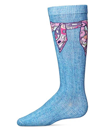 MeMoi Girls' Silk Tie Knot Cotton Blend Knee High Sock