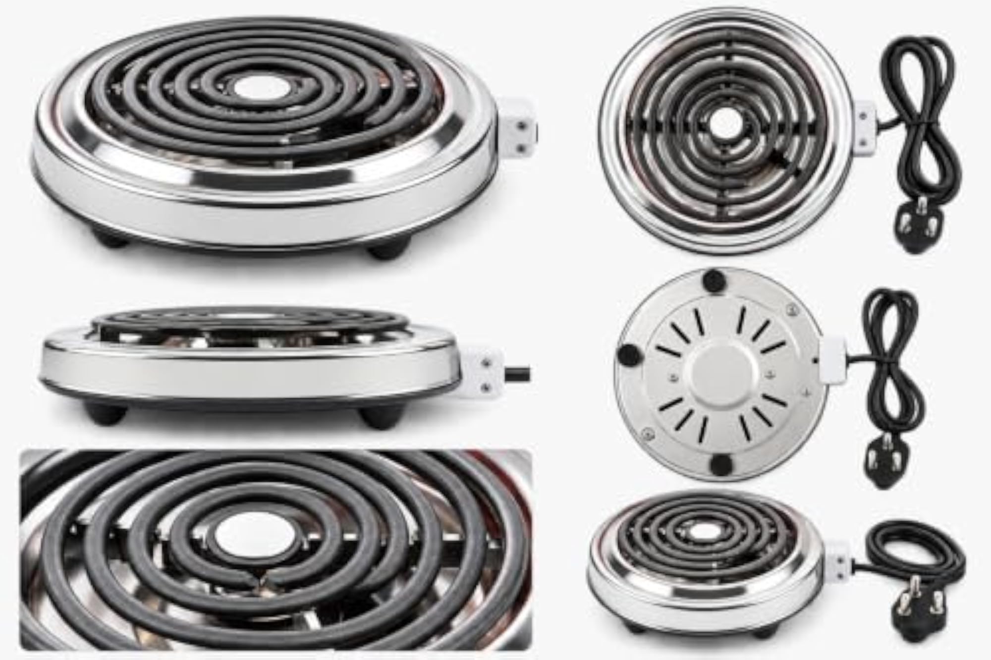 Portable 1500W Electric Hot Plate, Adjustable Thermostat