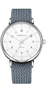 Fashion Men&#39;s Simple Watch Nylon Strap Waterproof Outdoor Sports Easy to Read Watches Big Dial