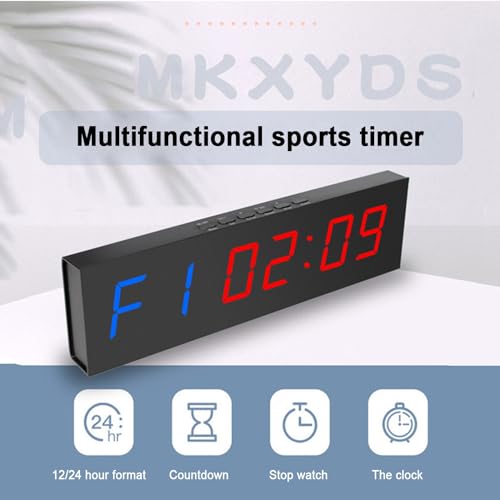 Cronómetro portátil para gimnasio, reloj LED para entrenamiento con cuenta regresiva/ascendente, accesorios para gimnasio en casa, pantalla digital ultraclara, múltiples modos con control remoto miniatura 4