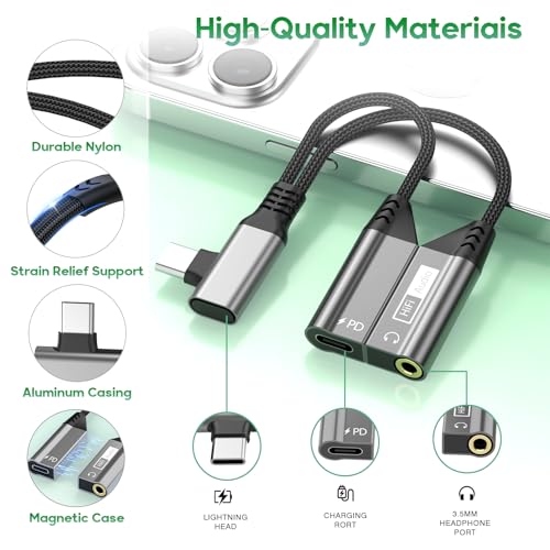 Adaptateur USB C angle droit résout le manque de prise jack sur iPhone 15 - 7