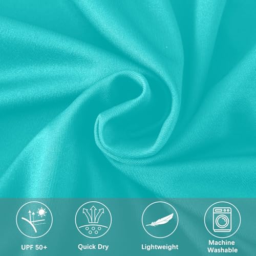 Dark Turquoise Blue Sun Protection SPF Rash Guard Shirt Quick Drying Long Sleeve Men's Sun Protection Long Sleeve Beach 6