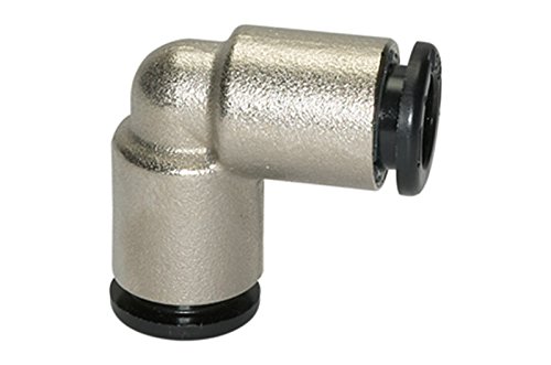 Conector en L click-clock para manguera de diámetro exterior de 4 mm, presión de trabajo máx. 16 bares, temperatura de funcionamiento -20 °C hasta 80 °C, latón vern.