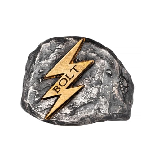 Bague Éclair Zeus en Argent ajustable à porter au quotidien pour un style masculin affirmé