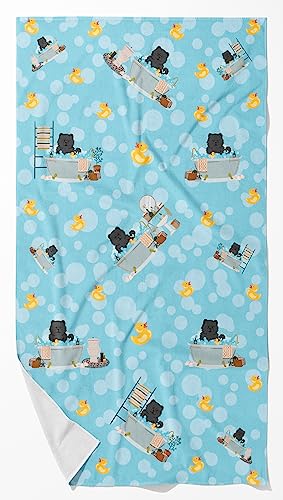 Caroline's Treasures WDK5840BTLG Black Chow Chow in Bathtub Bath Towel Large