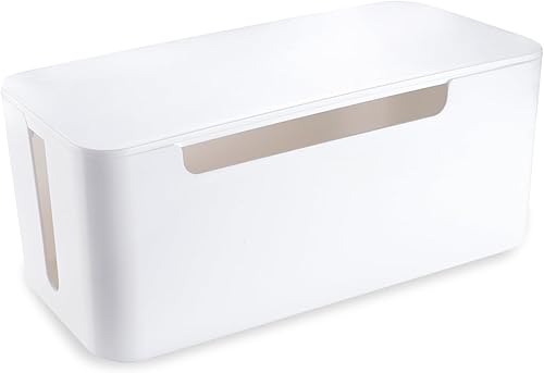 Eichzer Caja de organización de cables, caja organizadora de cables de alta calidad para ocultar el protector de sobretensiones en el escritorio