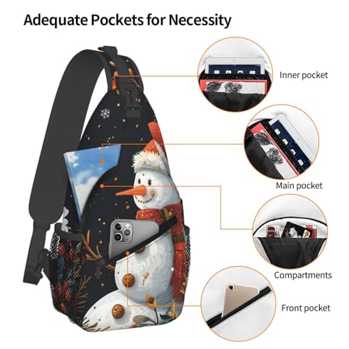 Mochila cruzada unisex ligera con diseño navideño miniatura 4