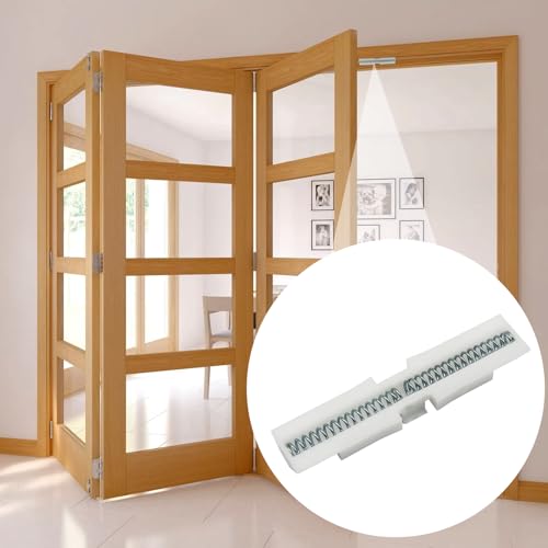 Guía para puerta corredera 2 piezas blanca, herraje superior para puertas plegables bi-fold miniatura 3