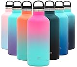 Simple Modern 32oz Ascent Water Bottle - Hydro Vacuum Insulated Tumbler Flask w/Handle Lid - Pink...