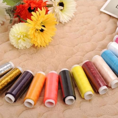39 Bobinas de hilo de coser de poliéster arcoíris 250 yardas cada uno accesorios para costura a mano y máquina miniatura 6