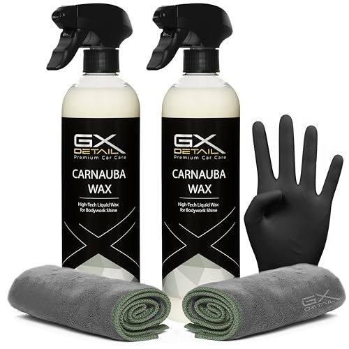 GxDetail Cera Líquida de Carnauba para Coche 1 Litro – Limpieza en Seco - Brillo Profundo y Protección Duradera – Acabado Hidrofóbico y Resistencia UV – Fácil Aplicación y Secado Rápido.