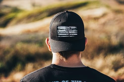 Image of Tactical Pro Supply American Flag Flexfit Hat with Woven Logo Patch