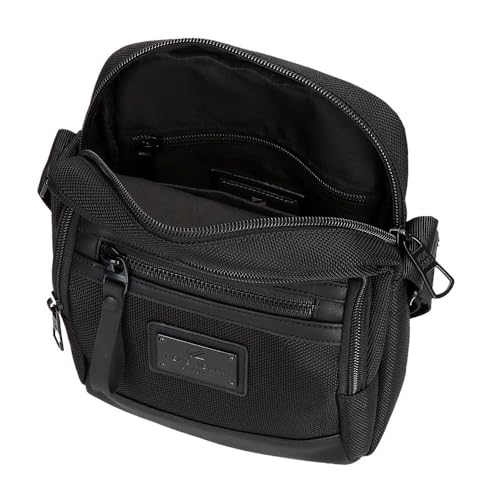 Pepe Jeans Two Compartment Shoulder Bag, Black/White4