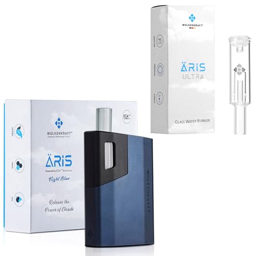 WOLKENKRAFT ÄRiS Premium Vaporizer für Kräuter & Extrakte *Nachtblau* + WOLKENKRAFT ÄRiS Bubbler/Wasserfilter
