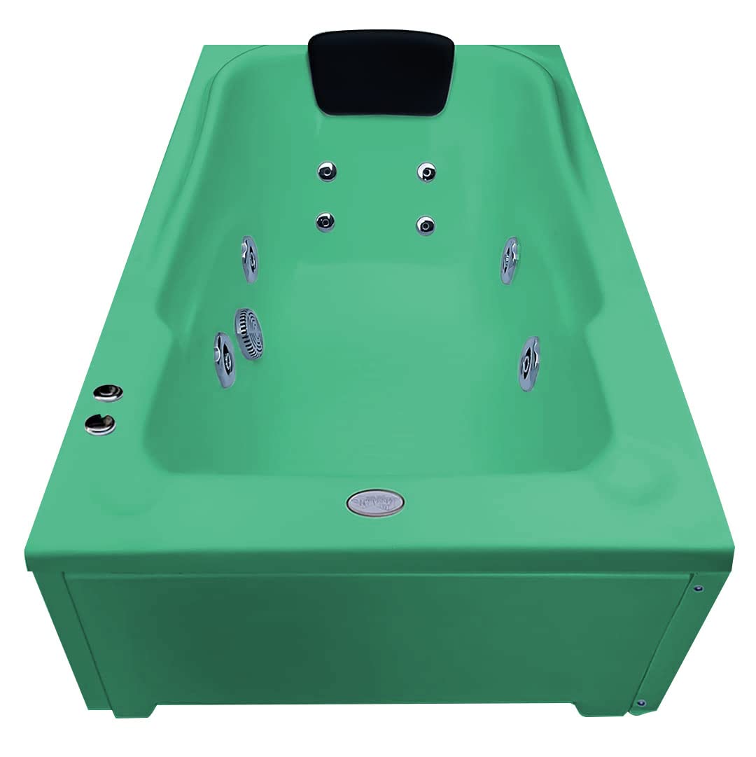 Bonn Acrylic 4.5 Ft Whirlpool Bathtub with Back Massager & Side Panel - Green