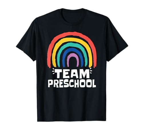 TEAM PRESCHOOL Shirt Rainbow Pre-K School Teacher Student Maglietta