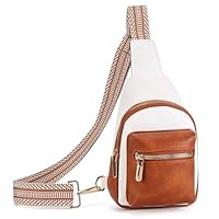 Vpoofree Mujer Bolsa de Pecho,Mochila Bandolera Mujeres,Impermeable Sling Bag Chest Bag Pequeña Bolso Bandolera Ligero para Ciclismo Correr Senderismo Viajes (Blanco Bolso Bandolera Mujer)