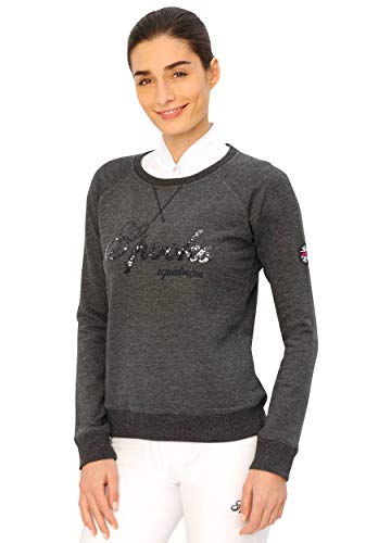 Preisvergleich Produktbild SPOOKS Damen Hoody, Kaputzenpulli, Hoodie, Pullover - sportlich, Bedruckt, Langarm, Pulli, Kapuzenpollover - Allegra Pullover Dark Grey s