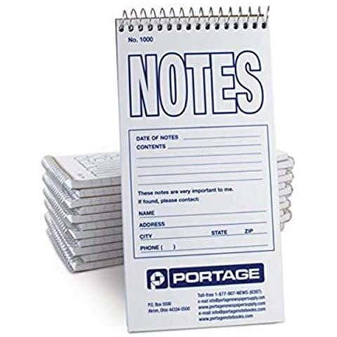 Notes Notebook Top Spiral Reporter's Size, 70 Sheets 140 Pages 4 x 8 inch | Sturdy Steno Pad Perfect Police Note Pad and Great For Lists (12 Pack) (Narrow Ruled) Cover