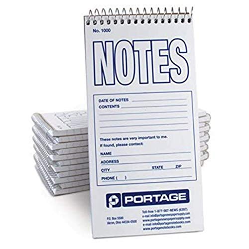 Portage Reporters Notepad  Top Bound Small Spiral Notebook, Steno Pads Pocket Note Book, Perfect for Reporters & Journalists Taking Notes in the Field, Gregg Ruled 11/32