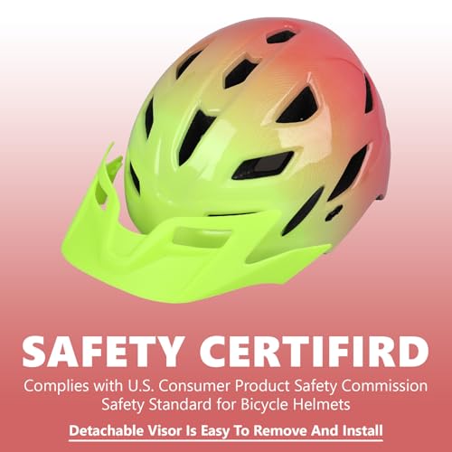 Image of Kids Bike Helmet with LED Light for Youth Teen Toddler Boys Girls | Adjustable with Detachable Visor for Age 3-5-8-10-12-14,Safety Certified Multi-Sport for Bicycle Scooter Skateboard