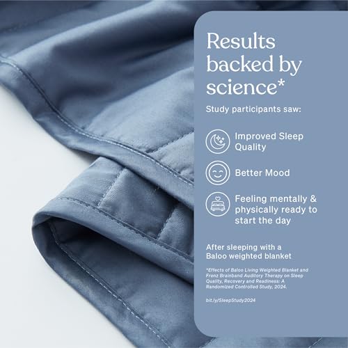 Image of Baloo Weighted Blanket for Adults 15 lb Full /Queen (Dusk, 60 inchx80 inch) | Cool & 100% Cotton | Machine Washable & Dryer Safe | Glass Microbead Fill